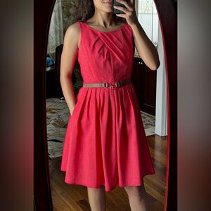 Ellen Tracy Vibrant Coral Dress
